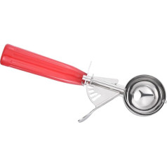 PATIKIL Ice Cream Spoon with Trigger 1.3oz Stainless Steel Scoop for Cookie Dough, Cupcake Dough, Baking, Red