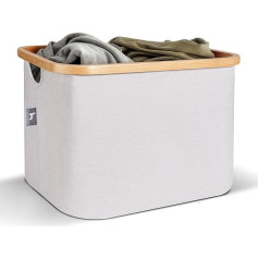 Laundry Basket Fabric Without Lid 40L Useful Shelf Kallax - Laundry Basket for Kids Dressing Basket Bamboo Frame Box Storage Cube Toy Foldable