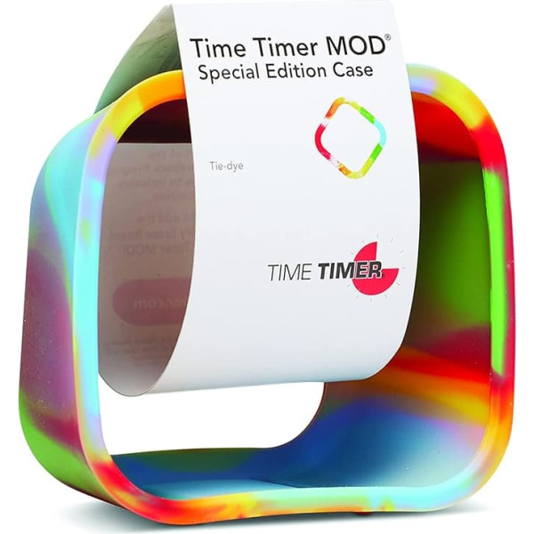 TIME TIMER Removable Cover, Special Edition Compatible with Mod Visual Timer, Classroom Learning, Office Clock, Home Learning Tool and Office Meetings (Tie Dye) TTMC2-TYDY-W 9 x 5 x 9 cm