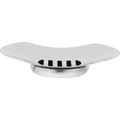 BESPORTBLE Soap Dish 304 Stainless Steel with Drain Channels, Double Layer Soap Holder for Bathroom and Shower, Odourless and Non-Toxic, 12 x 12 cm