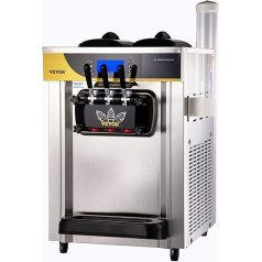 VEVOR Commercial Soft Ice Cream Machine 2200 W Worktop Soft Ice Cream Machine 22-30 L/h Soft Ice Cream Machine Desktop, Soft Ice Cream Machine 3 Flavours with LCD Display Ice Cream Machine Ice Cream
