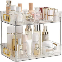 Badezimmer-Organizer, 2-stöckig, Make-up-Organizer, Kosmetikregal, Hautpflegeprodukte, Parfümhalter, Ankleidetablett, Küchen-Organizer, Aufbewahrung