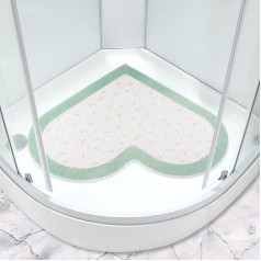 Corner Shower Mat, 60 x 60 cm, Non-Slip Anti Mildew, Loofah Bath Mat for Indoor Shower, Curved Quadrant Bath Mat for Bathroom, Wet Area with Drain, Soft Texture, Massage Floor Mat,