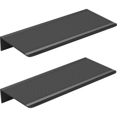 Wisfame Metal Wall Shelf, Black Shelf, Set of 2, Wall Shelf, No Drilling, Bathroom Shower Shelf, Display Wall Shelves for Decorating Bedroom, Living Room, Hallway (30 x 12 cm)