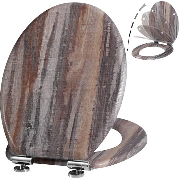 Angel Shield Molded Wood Toilet Seat Quiet Close Quick Release Adjustable Hinges 45cm x 37cm Oval Fits EU Floor Mounted Toilet (Board)