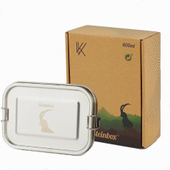 Steinbox Premium Stainless Steel Lunch Box 800 ml, Leak-Proof, 100% Plastic-Free & Sustainable, Flexible Divider, Practical, Easy Cleaning, Lunch Box, Dishwasher Safe, BPA-Free, Box for Camping