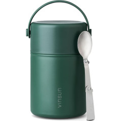 VINSUN Thermal Food Container 800 ml with Spoon - Stainless Steel, Leak-Proof, Wide Mouth - Double-Walled Insulated Food Container for Work, School, Hiking, Camping