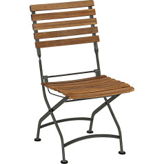 Dehner Tegernsee Folding Chair Approx. 88 x 57 x 45 cm FSC Certified Acacia Wood / Steel Natural / Black