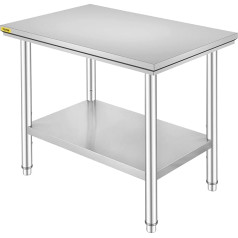 VEVOR Stainless Steel Work Table 90 x 60 x 80 cm Food Preparation for Meal Preparation, Sewing, Washing, Crafts, Garage Use