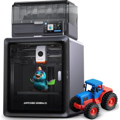 Anycubic Kobra S1 Combo 3D Printer Multicoloured, Closed CoreXY Structure, 600 mm/s Fast Printing, Drying Filament During Printing, 320 °C Hotend, Print Size 250 x 250 x 250 mm