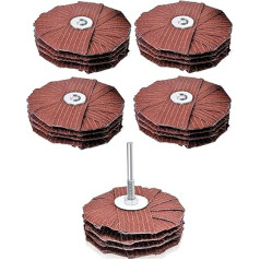 LINE10 Tools 5 Pieces 4 Inch Sanding Mop Kit, Moulding Flap Wheel Sander for Drill, 80 Grit Mop Grinder Brush, 1/4 Inch Shank, Abrasive Flapper Sander for Woodworking, Contouring