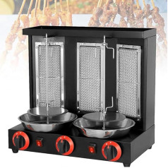 LoJax Gas Vertical Broiler Gyro Oven Grill, Rotisserie Stainless Steel with Oil Catch Tray, Smokeless Kebab Grill Utensils, Equipment for Commercial Restaurant Home Kitchens