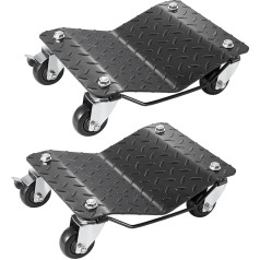 Electric Jockey Wheel Truck Trolley Dollies, 2/4 Pieces, 1500 Pound Load Capacity, Vehicle Skates, Movable Tyre with 4 Wheels, Car Repair Mover Manoeuvring Aid (2 Pieces)