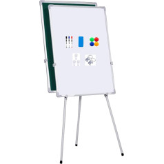 TRUNXUCL Whiteboard Magnetisch, Magnettafel Doppelseitig mit Ständer, Magnetboard, Stativ Höhenverstellbar(Green,45x60cm/18x24in)