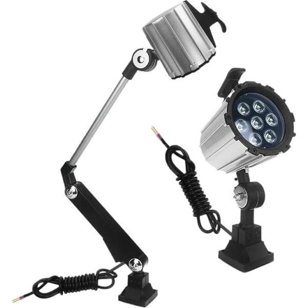 DAISHUJIE Drehmaschine Arbeitslicht CNC-Maschinenlampe, Werkstatt-Drehmaschinenleuchte, Industrielampe, Langer Arm, Fester Sockel, 9 W, 110–220 V(9W Short arm)