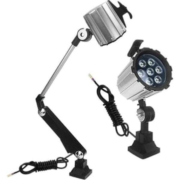 DAISHUJIE Drehmaschine Arbeitslicht CNC-Maschinenlampe, Werkstatt-Drehmaschinenleuchte, Industrielampe, Langer Arm, Fester Sockel, 9 W, 110–220 V(9W Short arm)