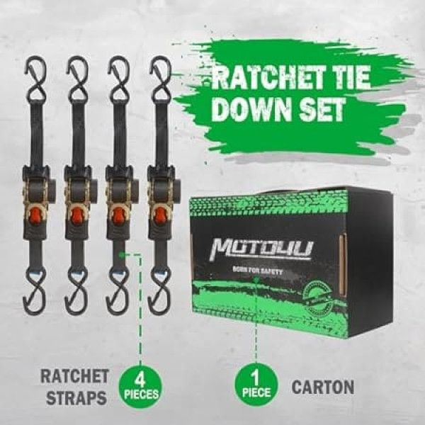 MOTO4U Automatic Retractable Ratchet Straps 1