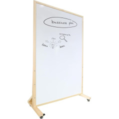 Magnettafel mit Ständer, Whiteboard Doppelseitig, Magnetboard, Magnettafel, White Board Hochkant, Ohne Bohren(Natural,90x120cm/35x47in)