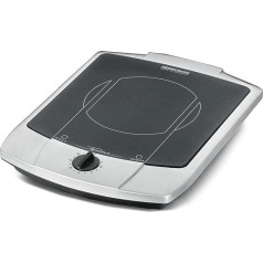 ROMMELSBACHER Schott Ceran® Single Cooking Plate CT 1800/E, Cooking Zone 180 mm, Energy Saving, Short Heating Time, Continuous Control, Overheating Protection, Stainless Steel