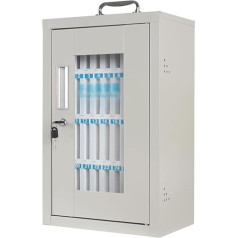 ININOSNP Handyaufbewahrung Griff-Aufbewahrungsschrank mit Schloss, transparente Stahlbox, an der Wand montierter Handyschrank(36 EU)