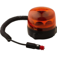 HELLA 2XD 012 878-021 LED-Strobe-type Beacon - RotaLED - 12/24V - Yellow - Magnet Mount - Yellow - Cable: 600mm - Plug: DIN ISO 4165