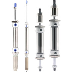 SAEVVCJWW 1 x MAJ32/40 mm verstellbarer Mini-Pneumatik-Zylinderhub aus Edelstahl 25/50/75/100/125/150/175/200–25/50 mm (Hub 75–50 mm, Bohrung 40 mm)