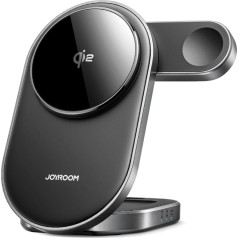 3-in-1 bezvadu induktīvais lādētājs tālruņa pulksteņa austiņām Qi 15 W - melns