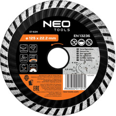Neo Tools Dimanta asmens 125 x 22,2 mm, turbo vilnis