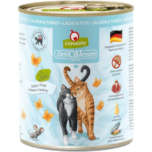 Fox4Pets Granatapet delicatessen laša un tītara barība kaķiem 800g