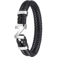 Zippo Steel Braided Leather Bracelet 22 cm