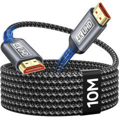 Nersligek 4K HDMI Cable 10 m, Ultra HDMI 2.0 Cable High Speed 18Gbps Support HDR, HDCP2.2, Ethernet, 3D, ARC, Nylon Braided, Compatible with Laptop, Monitor, PS5, PS4, Xbox, Fire TV, PC