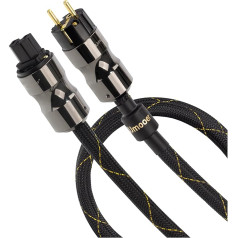 JJmooer 10awg Shielded HiFi Power Cable with Ferrite Ring, High-End Audiophile Oxygen Free Copper Audio Power Cable (3 m)