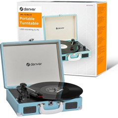 Denver Electronics VPL-120BLUE Electronics VPL-120BLUE, Blue, 33 1/3,45,78, Rotary, Straight tonearm, 2 W, 265 mm