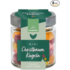 Pack of 8 Christmas Tree Baubles Fruit Gum 120 g Large Packaging Cute Gummy Bears Christmas Gummy Bears Perfect for the Holidays Ideal for the Christmas Season