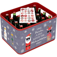 Beer Advent Calendar 2025, Men's Beer Box Advent Calendar, Decorative Set Includes Felt Banderole with Fastening, 24 Stickers Numbers for Beer Calendar, Beer Calendar Decoration for Beer Crate