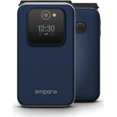 emporia JOY-LTE Senior Mobile Phone Folding Mobile Phone without Contract Mobile Phone with Emergency Button 2.8 Inch Display Blue