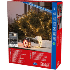 Konstsmide Micro LED Compact Lights Fairy Lights with Cable Reel, Black/Red, 800 Warm White Diodes, 30 V External Transformer, 6 W, Black Cable - 3848-100