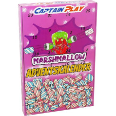 Marshmallow Advent Calendar 2025 - 24 Individually Packed Mini Marshmallows, Cute CAPTAIN PLAY Christmas Calendar, Pack of 1 (1 x 96 g)