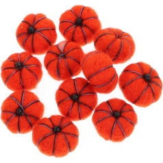 ABOOFAN Pack of 12 Wool Felt Pumpkin Autumn Decorations Halloween Accessories Christmas Wreath Autumn Pumpkin Small Artificial Pumpkins Nativity Ornaments Christmas Hangings Xmas Decorations Day