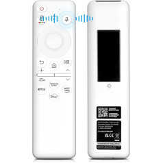 Glitfix Solar Charging Remote Control for Samsung, BN59-01432A Voice Remote Control for Samsung Smart TV, Remote Control TV Compatible with Sam-Sung 2021-2022 Smart TV (White)