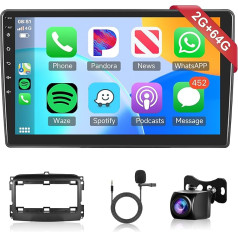 2G + 64G Wireless Carplay Android 15 Car Radio 2 DIN for Fiat 500L 2012-2017 10 Inch Car Radio with Android Car Navigation GPS WiFi Mirror Link Bluetooth FM/RDS/EQ/DAB/OBD/DVR Steering Wheel Control