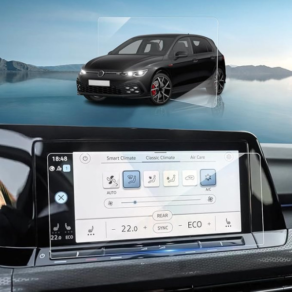BSTW Compatible with VW Golf MK8 2020-2024 Navigation Screen Protector for VW Golf 8 GTI GTD GTE 10 Inch Discover Pro Touchscreen Tempered Glass Screen Protector 9H Scratch-Resistant Golf 8 2024