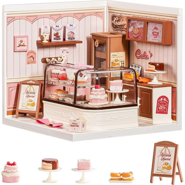 Rolife Super Creator Tasty Cake Shop, DIY Miniature House Kits with Light, Dollhouse for Collectible Figures, Model Building Kit for Adults, Perfect Christmas or Birthday Gift