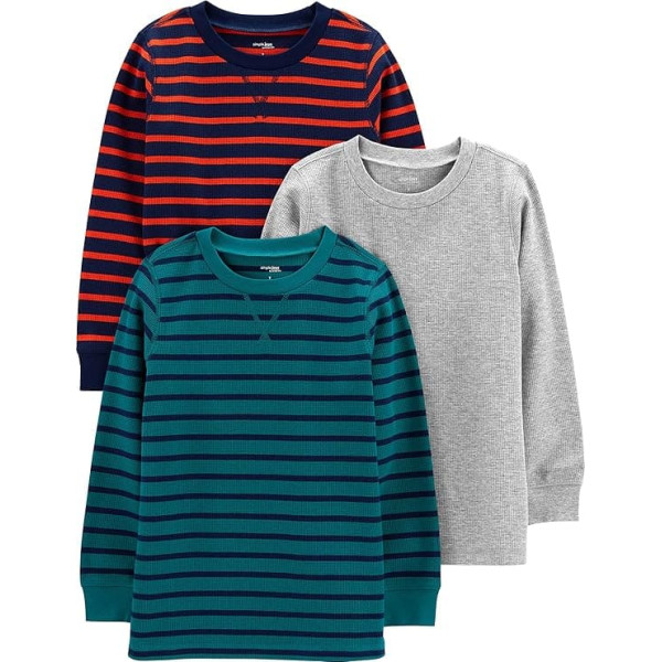 Simple Joys by Carter's Boys' Thermal Long Sleeve Shirts (Pack of 3)