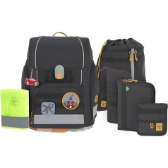 Lässig Boxy Unique 7-Piece Children's School Bag Set, black, Casual