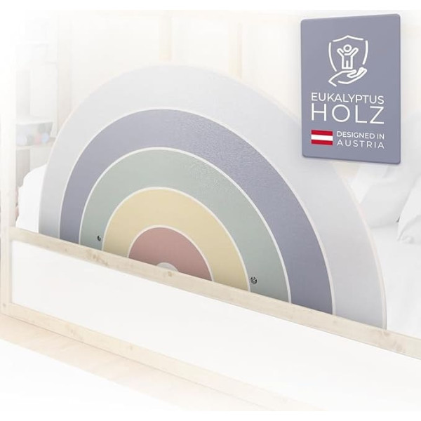 Randy Wooden Bed in Cute Design for Children - Bed Rail Fall Protection for Children's Room, Bed Guard Children's Bed, House Bed up to 200 cm, Beautiful, Stable and Safe