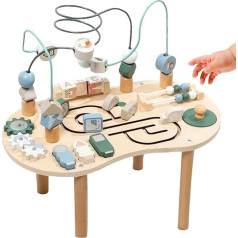 Activity Table, Baby Activity Cube Educational Toy, Wooden Educational Toy for Family Friends Birthday Indoor Outdoor