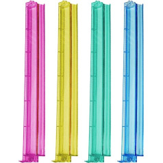 Mah Jongg Racks - Mahjong Shelves with Sliders, Transparent Multicolor Mahjong Sliders, Set of 4 Acrylic Tiles, Mexican Train Storage Organizer Dominoes, Board Game Accessories