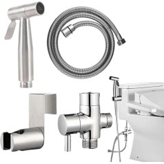 Toilettenspray | Stahl Windel Spritzset | Tragbarer Strahlregler Mit Druckregler Badezimmer Zubehör Für Frauen Baby Hygiene