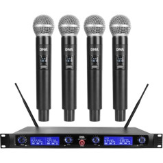 Dna Professional Dna wm4 vokālais komplekts - bezvadu mikrofons, 4x rokas raidītājs, UHF skaņas sistēma